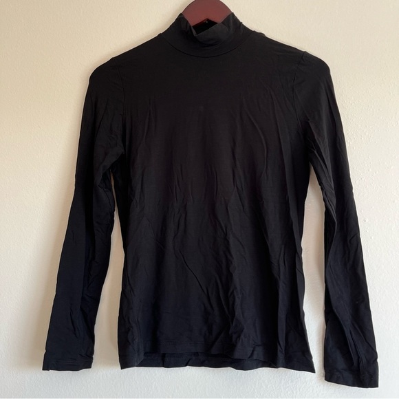 NWT ORGANIC BASICS WOMEN'S BLACK LONG SLEEVE HIGH TURTLE NECK SIZE SMALL - Picture 5 of 9